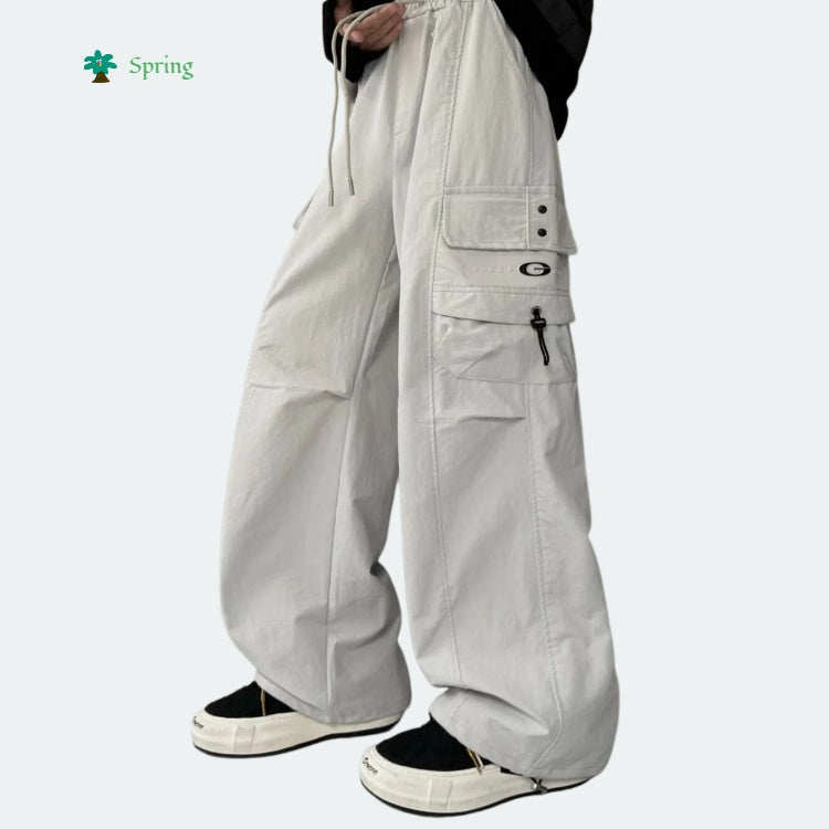 2026 New Arrival Men's Specialty 3D Embossed Casual Breathable Windproof Cargo Pants Adjustable Drawstring Fit Teens & Adults