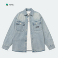 2026 Spring Custom Trendy Brand Denim Shirts for Teenage Boys Youth Men's Casual Denim Shirt OEM ODM Wholesale