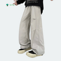 2026 Spring Heavy Duty Breathable Polyester/Cotton Knitted Pants Men Casual Elastic Waist Drawstring Closure Soft Pants