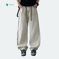 2026 Spring Teen Beige Denim Straight Leg Breathable Light Wash Casual Streetwear Pants Low MOQ