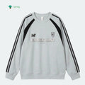2026 Spring Trendy Casual Daily Woven Splicing Crew Neck Sweatshirt for Teenagers Custom Front Logo Small MOQ 4 Pieces Unisex