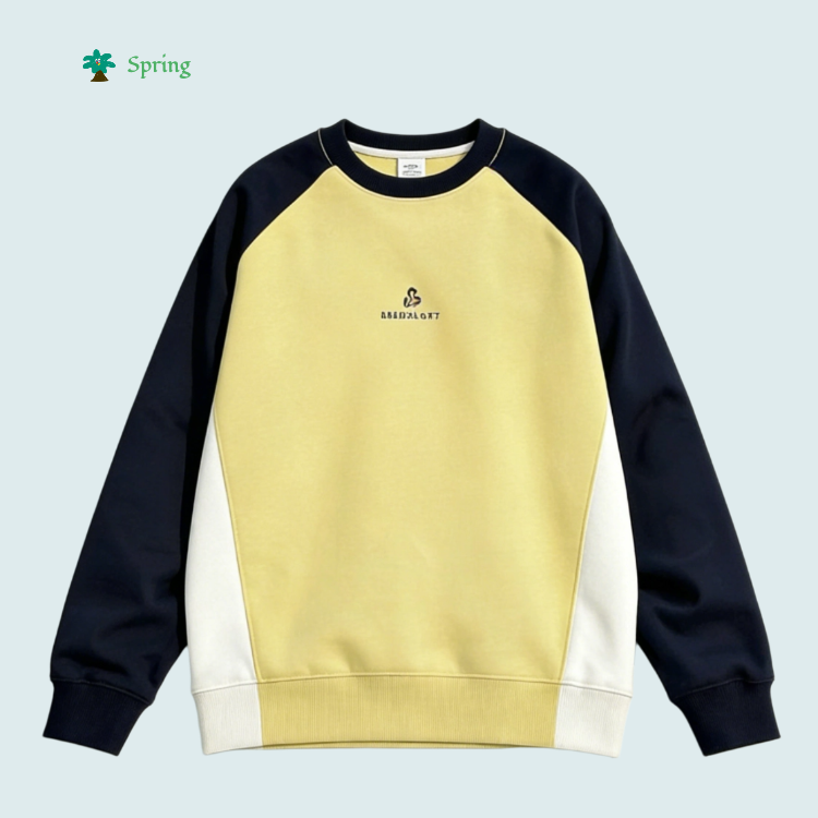2026 Spring Trendy Casual Woven Garment Dyed Crew Neck Sweatshirt for Teenagers Custom Logo Small MOQ 4 Pieces Unisex Girl