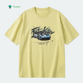 2026 Summer Teenager Sports Car Print Crew Neck Loose Woven Polyester/Cotton Casual Streetwear Short Sleeve T-Shirt