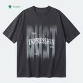 2026 Summer Trendy Brand 220 Grams Woven Print Heavy Stone Washing Crew Neck T-Shirt for Teenagers Casual Loose Tops Low MOQ