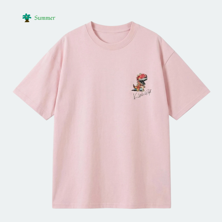 2026 Trendy Brand Cartoon Print Short Sleeve T-Shirt for Teenagers Casual Streetwear Tops Low MOQ