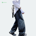 Custom Boy's Mid Light Wash Denim Casual Pants High Quality Breathable Eco-Friendly Retro Loose Straight Leg Spring Jeans