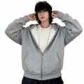 Custom Double Layer Acid Wash Solid Fleece Breathable Streetwear Men Heavyweight 460g Oversized Boxy Cropped Embroidered Beaded