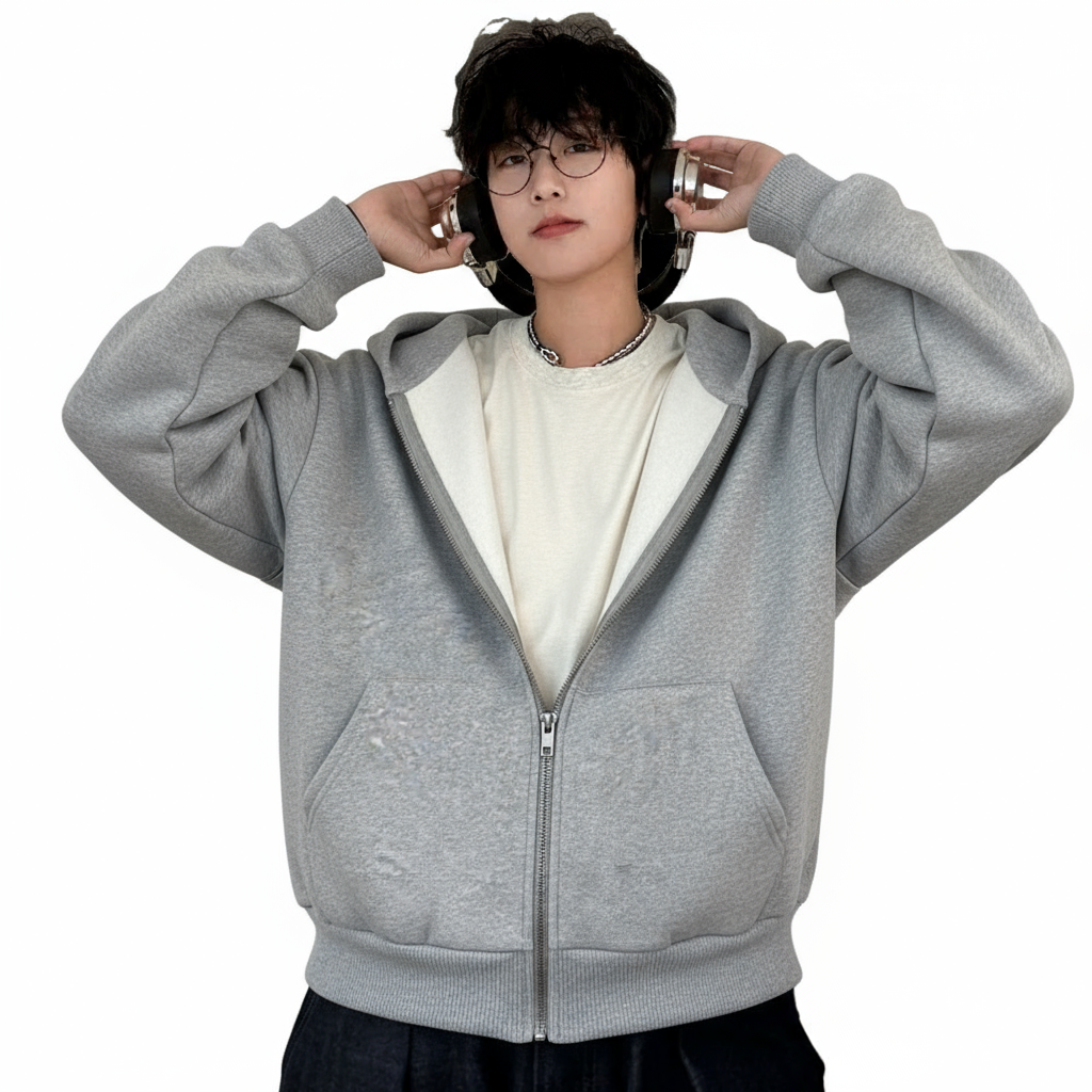 Custom Double Layer Acid Wash Solid Fleece Breathable Streetwear Men Heavyweight 460g Oversized Boxy Cropped Embroidered Beaded