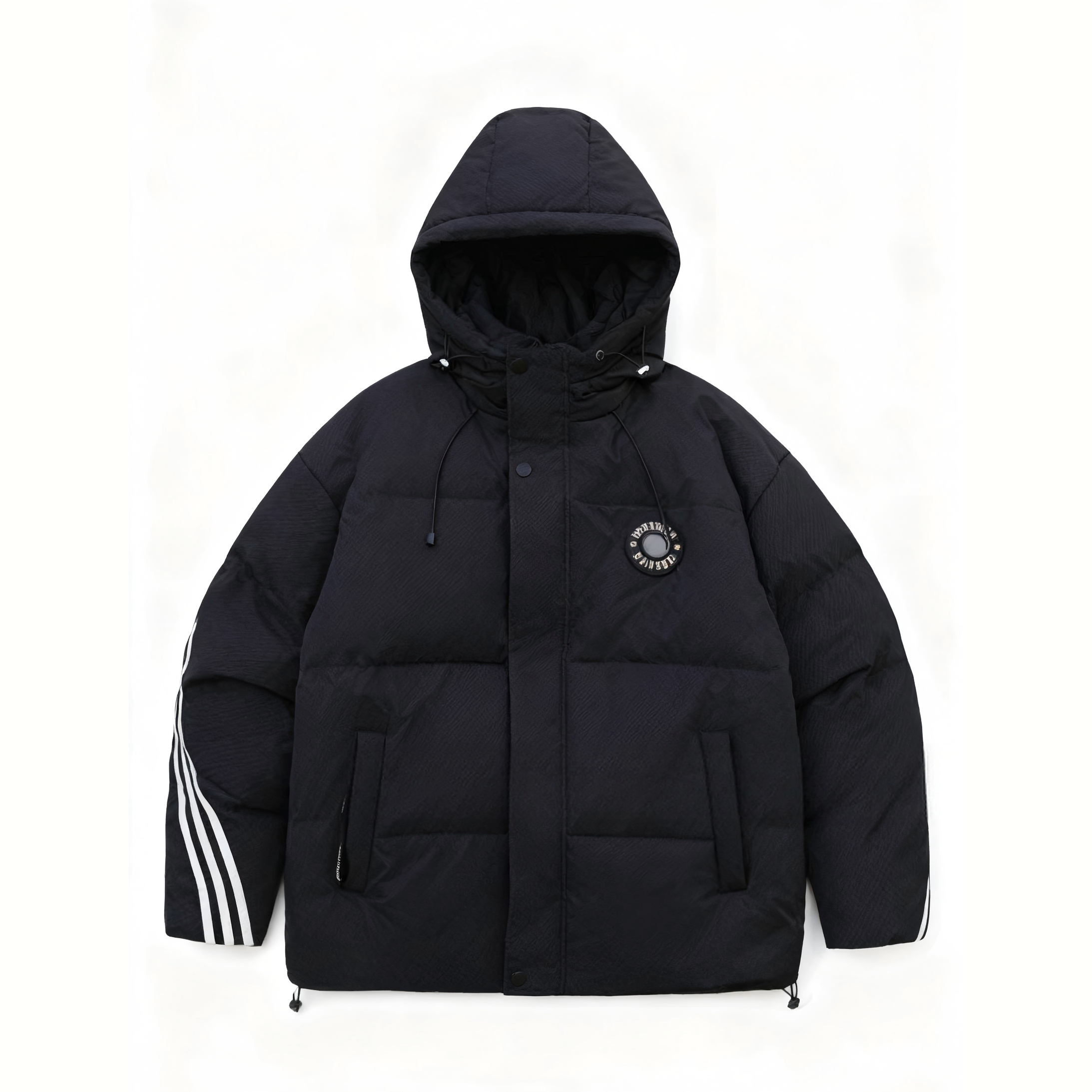 Custom Men's Casual Winter Thick White 90% Polyester Waterproof Windproof Zipper Puffer Jacket 150g-200g Loose Fit Regular