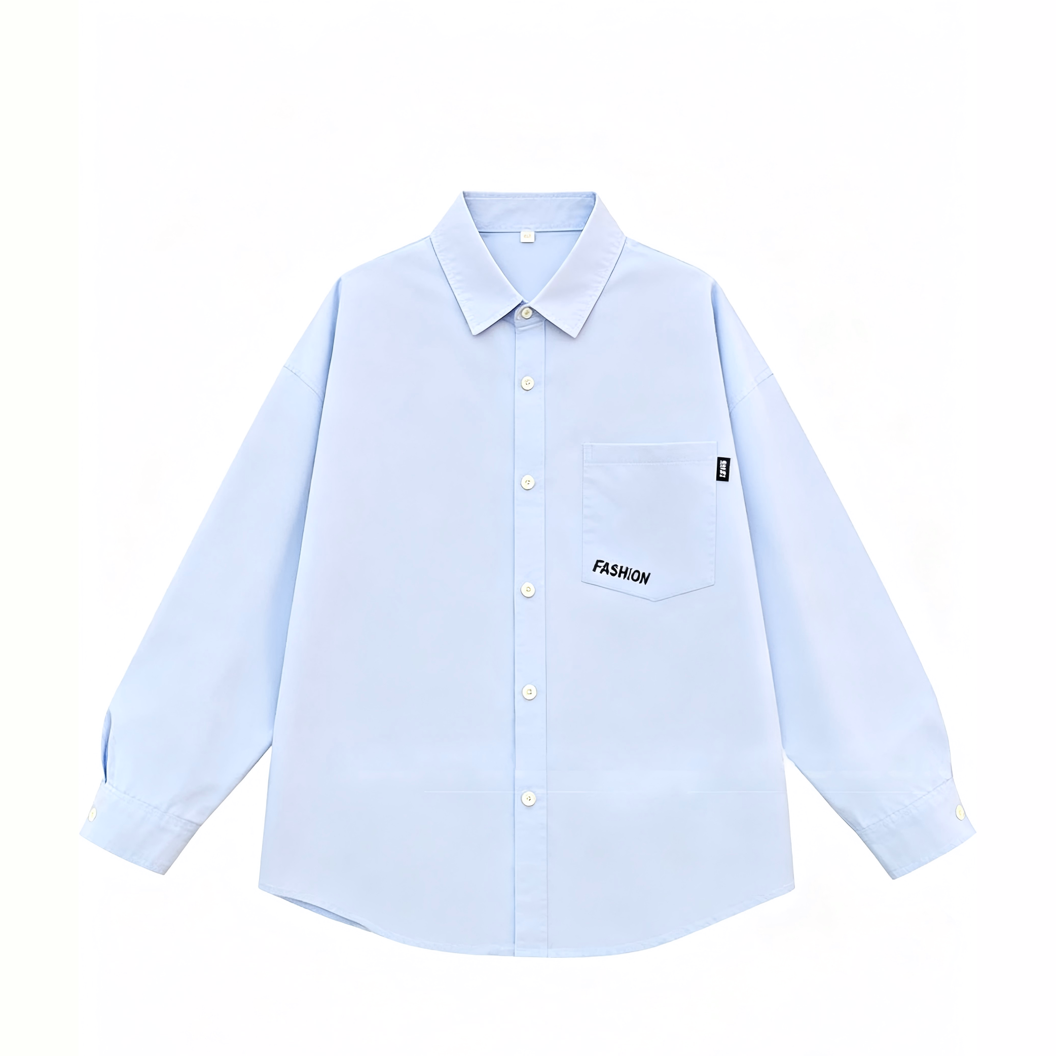 Men's Casual Long-sleeved Shirt Spring New Horn Button Turn-down Collar 100% Cotton Knitted Breathable Wholesale