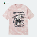 New Summer Unisex Crew-Neck Woven Printed Breathable Half Sleeve Casual Comfortable Loose Fit Regular Length Garment Dyed
