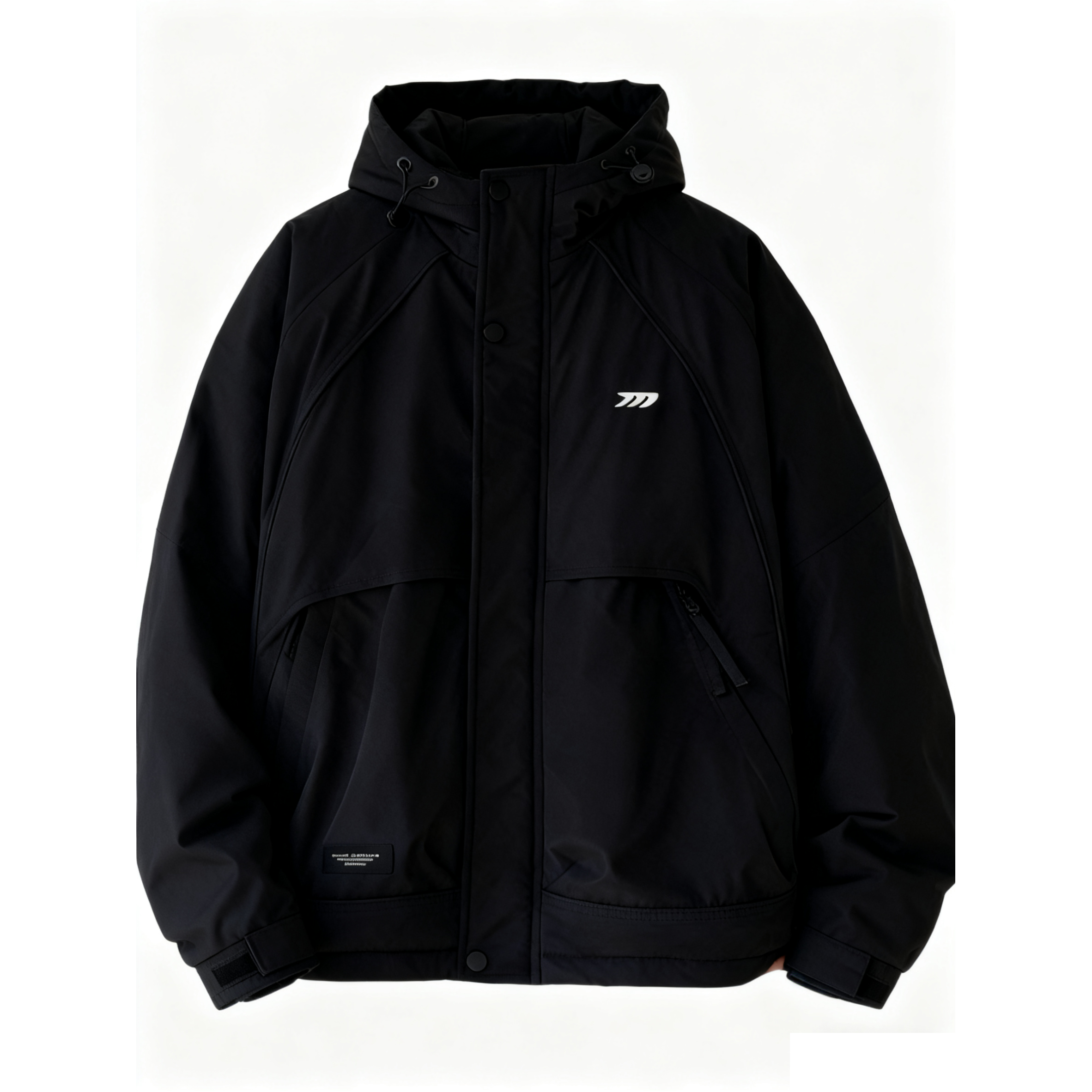 OEM Men's Hooded Loose Thickened 420g Polyester Fabric Casual Spring Puffer Jacket Breathable Spandex Lining Long Zipper Water